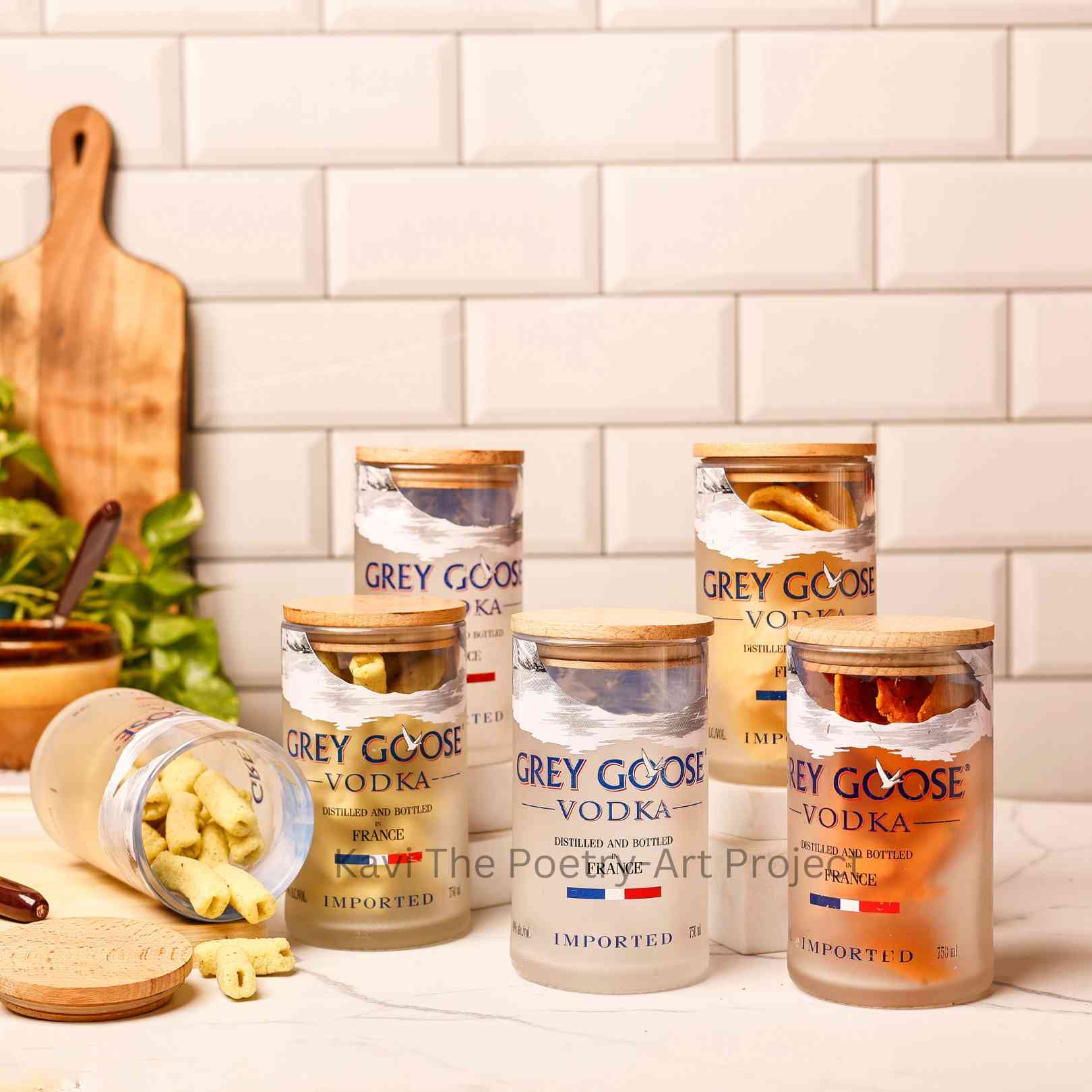 Grey Goose Bottle Jars (Set of Six)