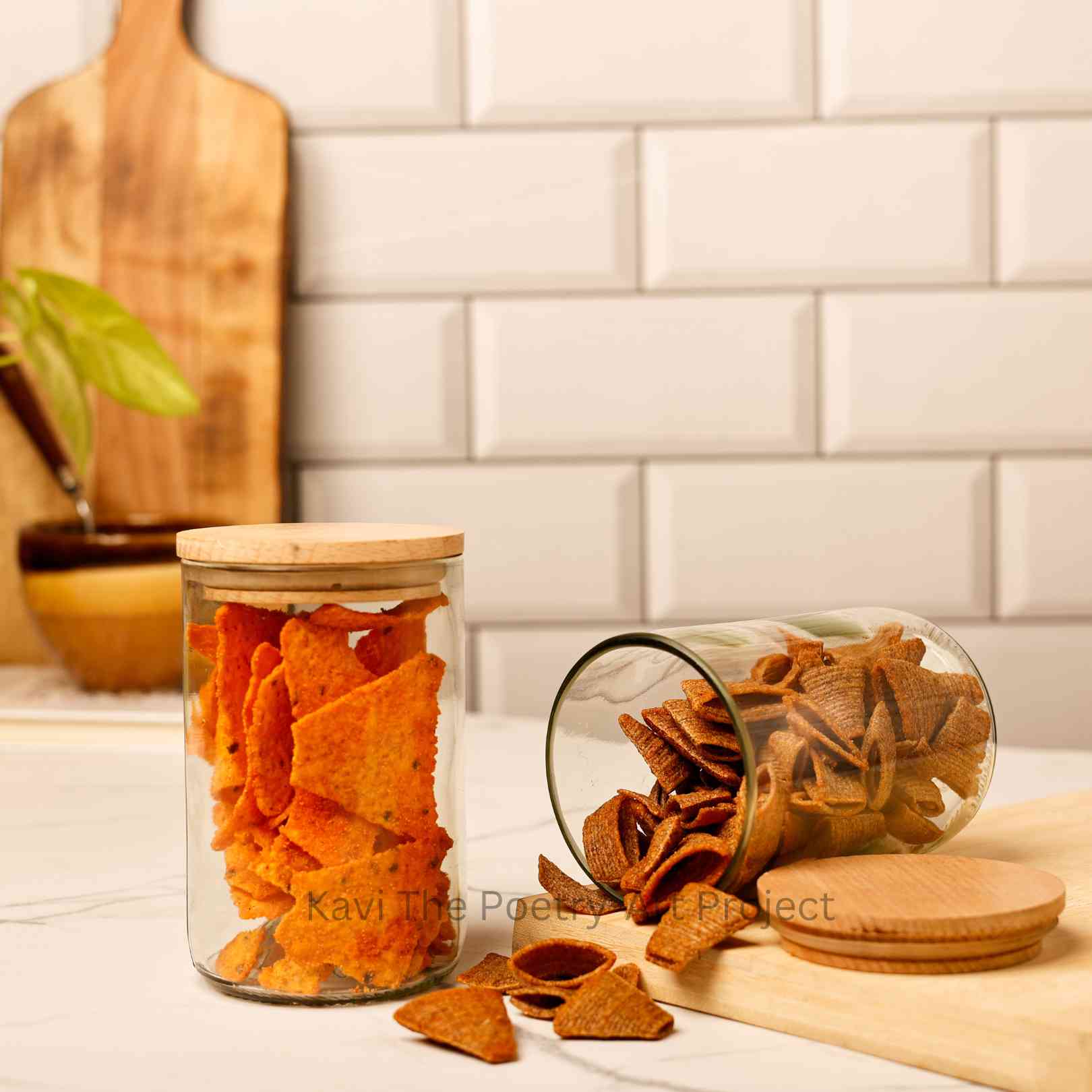 Kavi Transparent Wine Bottle Jars (Set of Two)