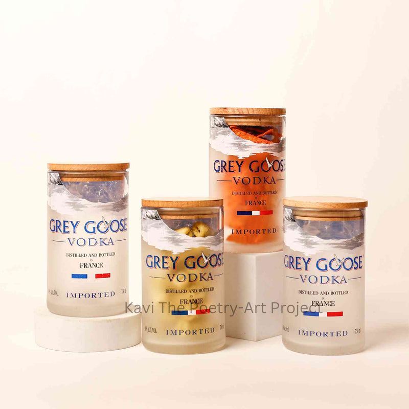 Eco friendly Grey Goose Bottle Jars (Set of Four)