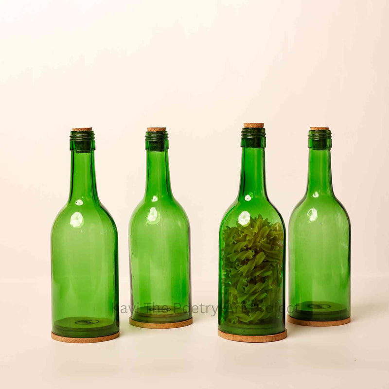 Kavi Green Wine Airtight Jars (Set of Four)