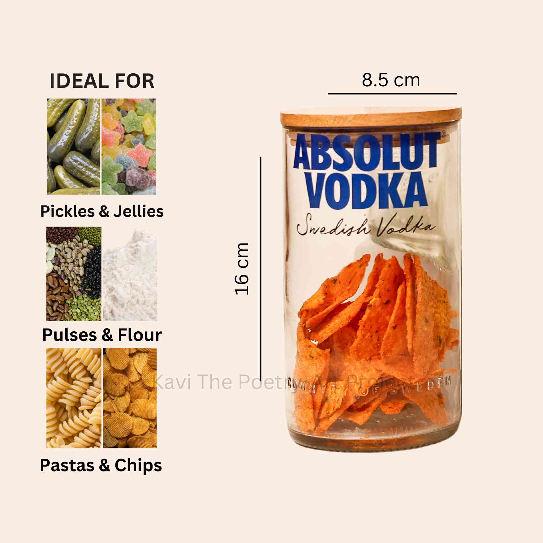 Kavi Absolut Top Cut Bottle Jars (Set of Four)