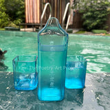Upcycled Bombay Sapphire Glasses with Jug