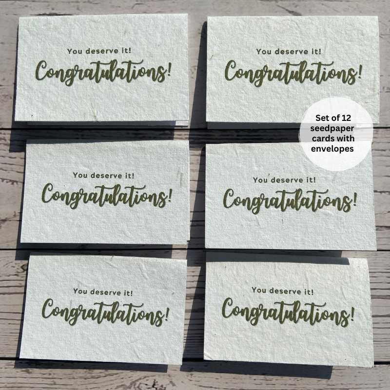 Plantable Congratulations Cards with Envelopes (Set of 12)