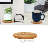 Thick Natural Cork Round Coasters (Set of 4)