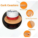 Thick Natural Cork Round Coasters (Set of 6)