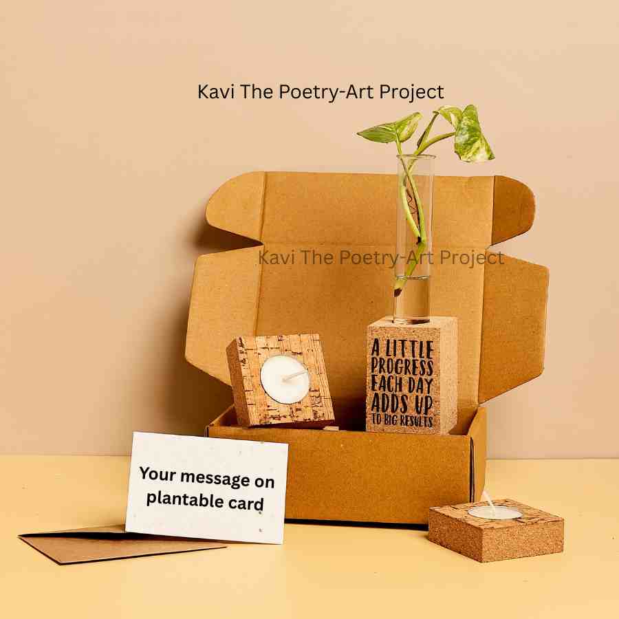 Cork planter and candles combo