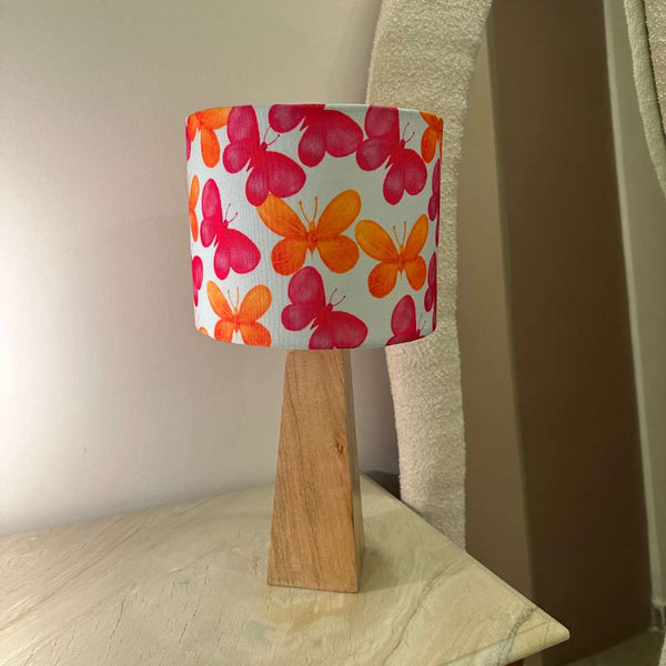 Kavi Butterfly Wooden Shade Lamp (Square Base)