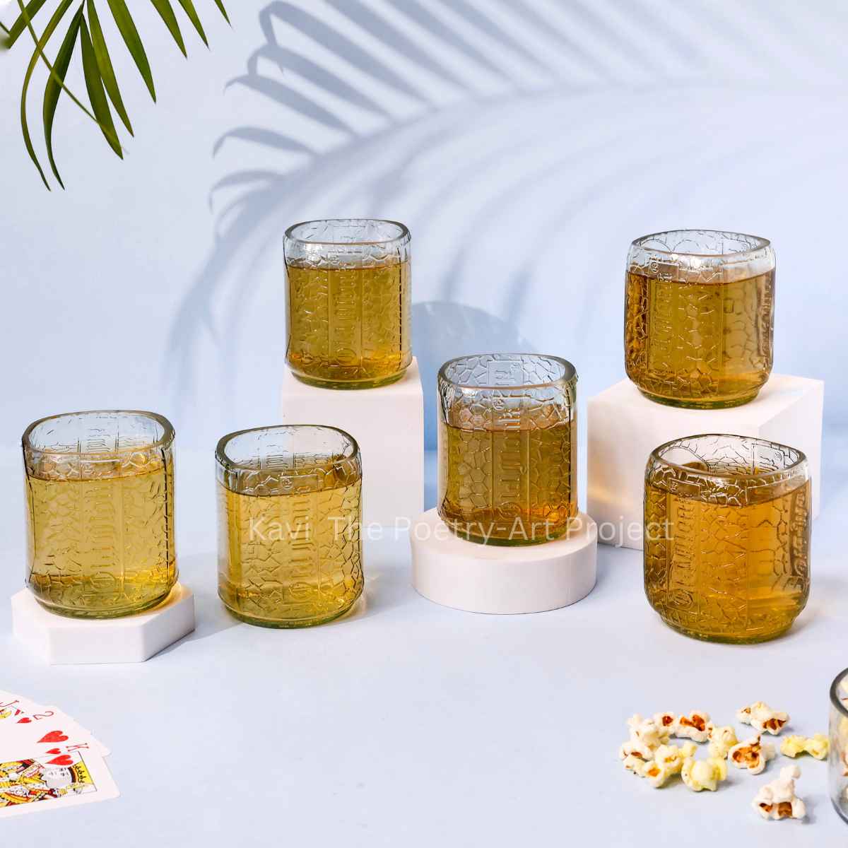 Upcycled Old Monk big Glasses 600ML (Set of SIX)