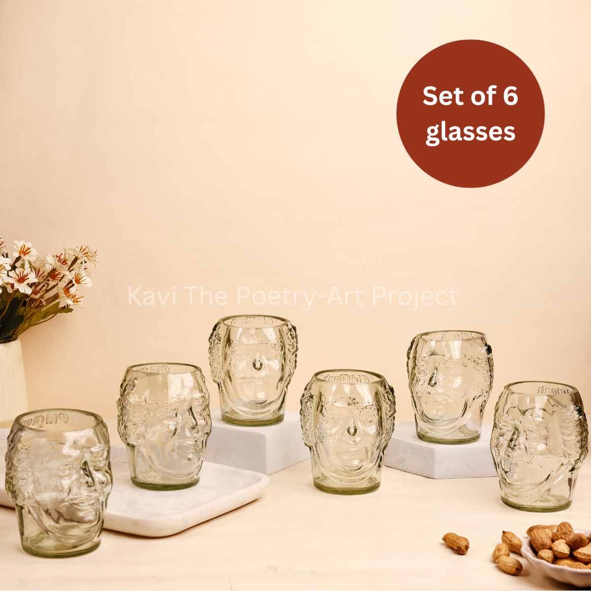 Small Old Monk Face Glasses 300ML