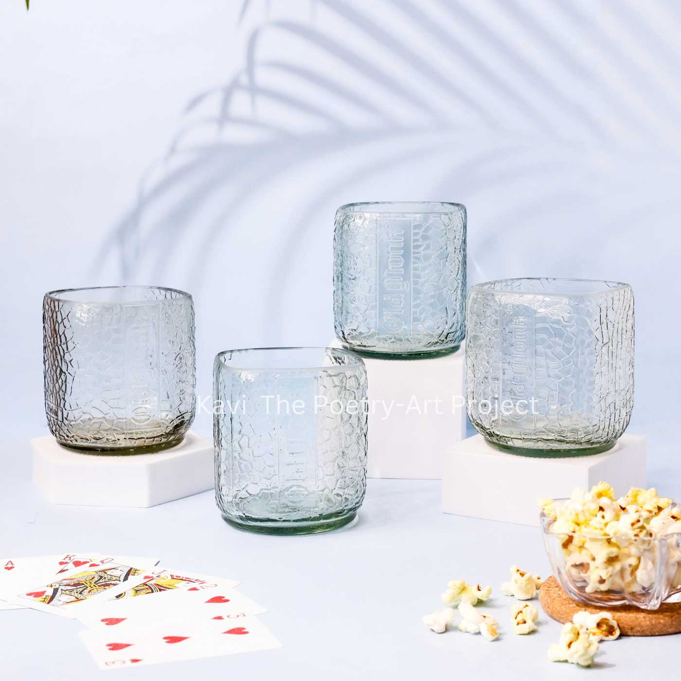 Upcycled Old Monk Small glasses 300ml (Set of FOUR)