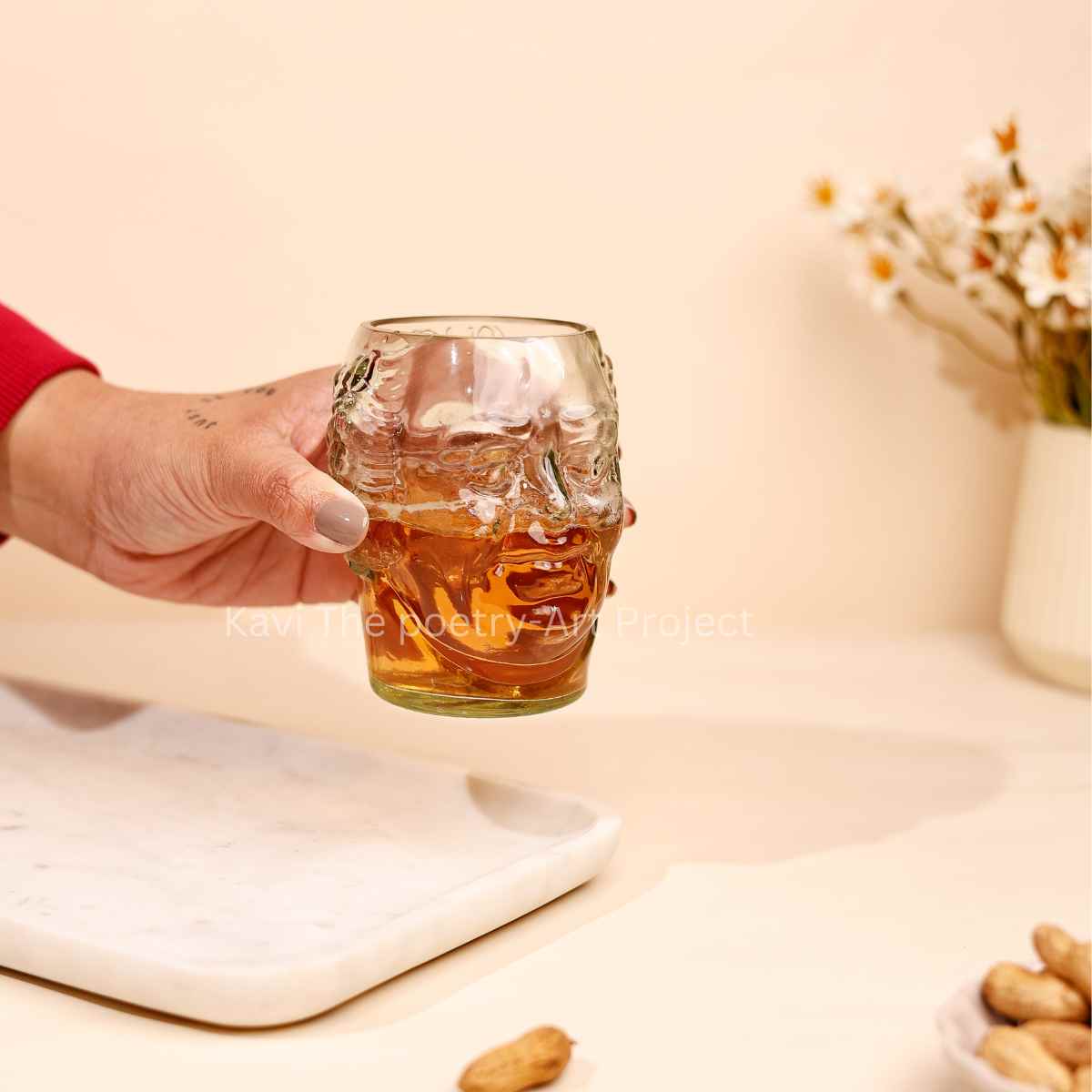 Small Old Monk Face Glasses 300ML