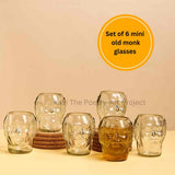 Old Monk Mini Face Glasses ( Set of  6 )