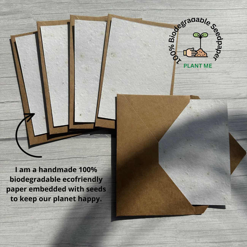 Customised Plantable Cards A6 with Kraft Paper Envelopes (Set of 25 )
