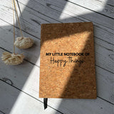 Cork Notebook With Happy Things