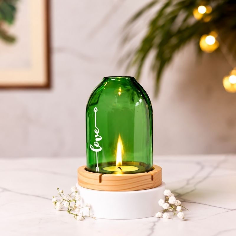 Upcycled Bottle Tea Light Holder Combo (Set of 3)