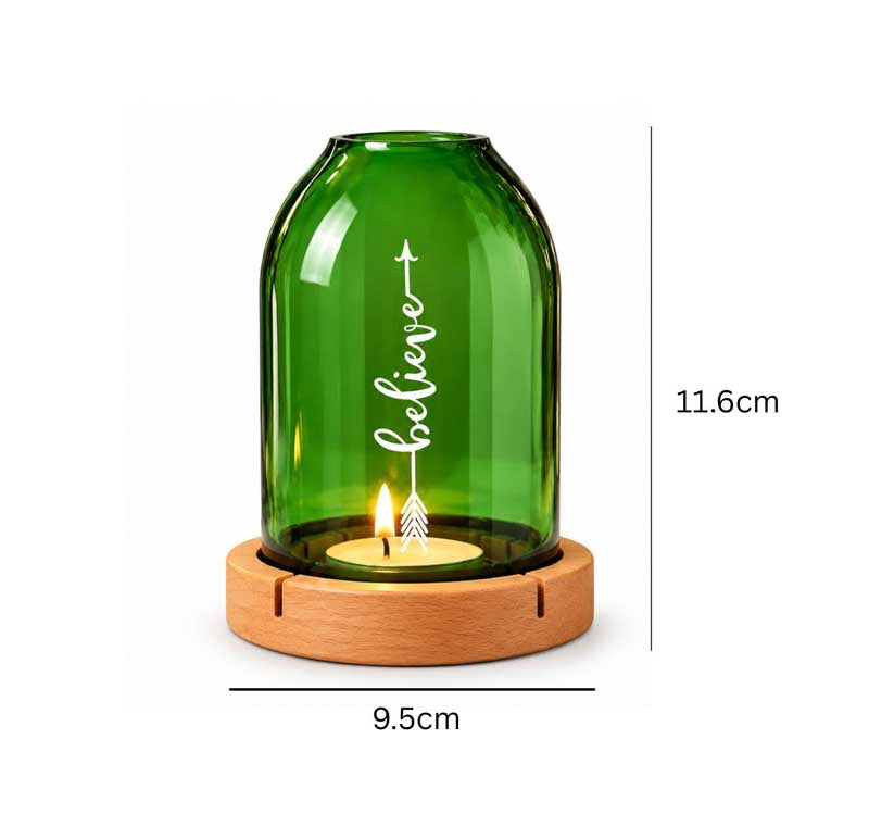 Eco Friendly Believe Tea Light Holder