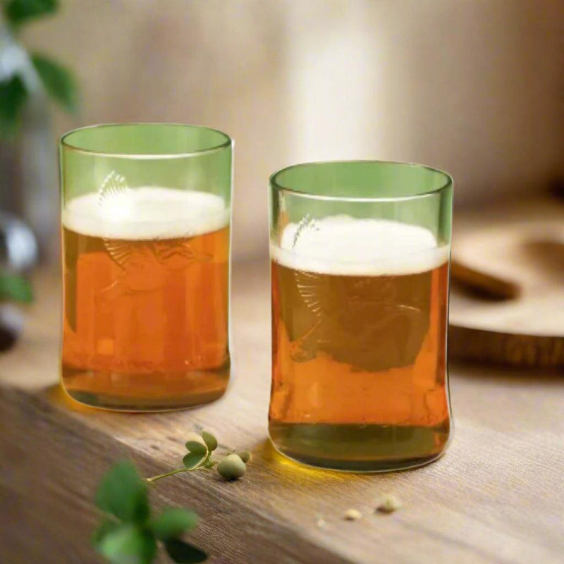 Kavi kingfisher bottle glasses (Set of Two)