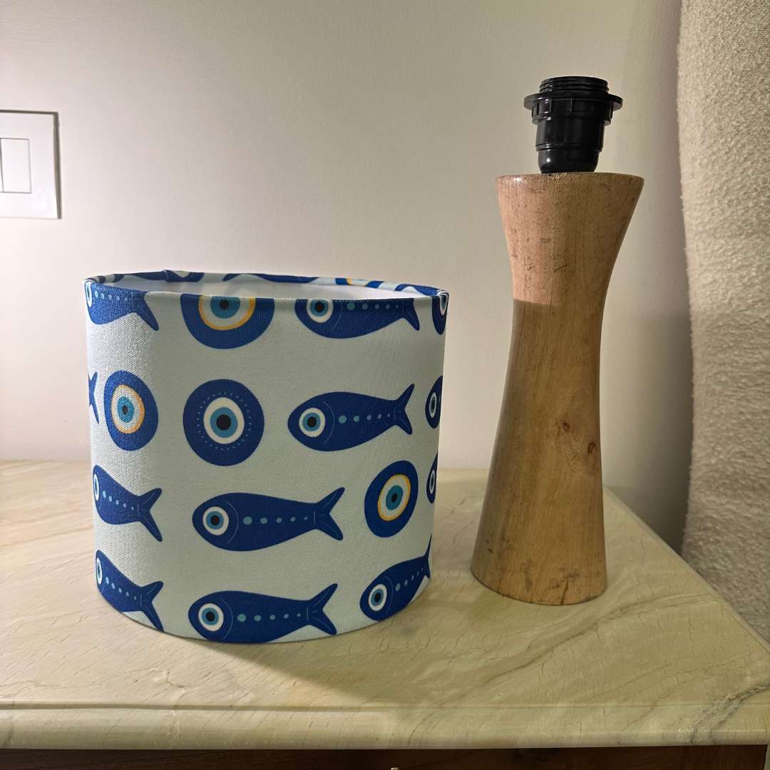 Turkish Evil Eye Wooden Lamp Shade (Round)