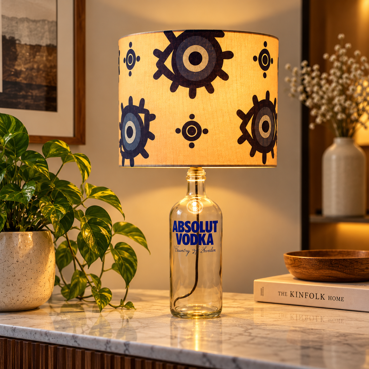 Absolut Bottle Evil Eye Shade Lamp