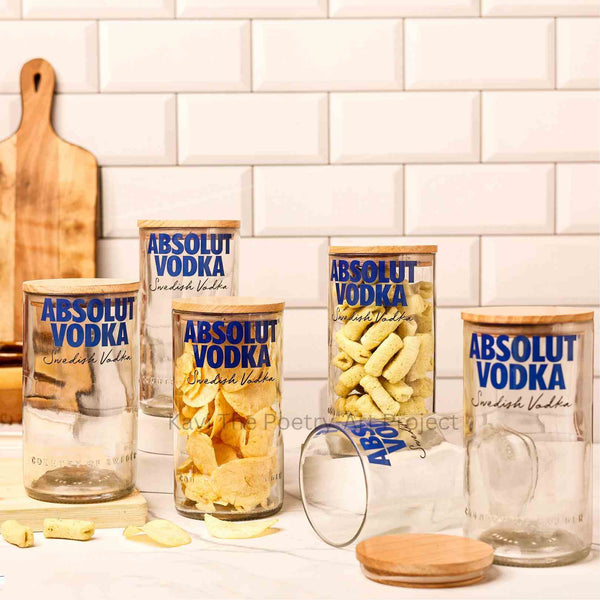 Kavi Absolut Top Cut Bottle Jars (Set of Six)