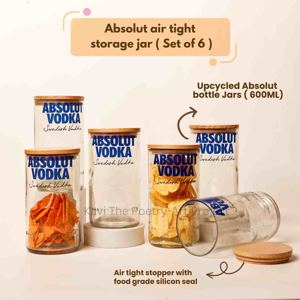 Kavi Absolut Top Cut Bottle Jars (Set of Six)