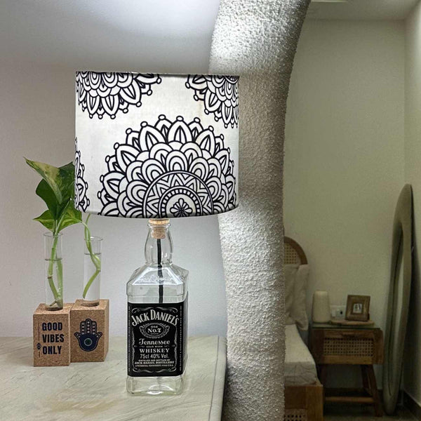 Upcycled Jack Daniels Bottle Mandala Shade Lamp