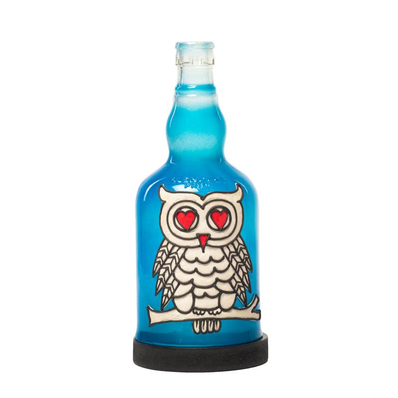 Black & White Owl Handmade Inlit (Blue)