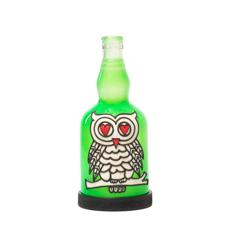 Black & White Owl Handmade Inlit (Green)