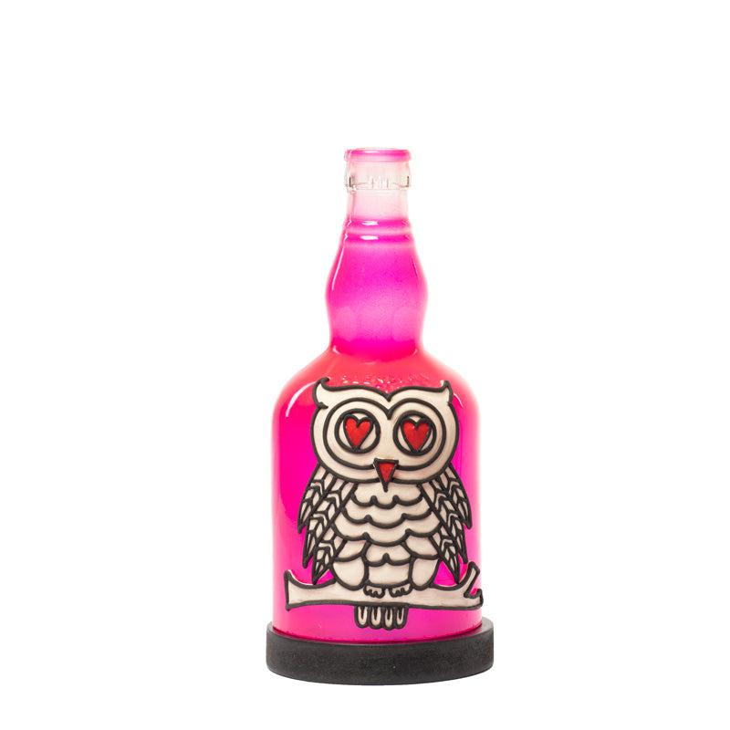Black & White Owl Handmade Inlit (Pink)