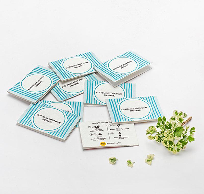 Blue Customised Seed Paper Cards with Envelopes (Set of 12)