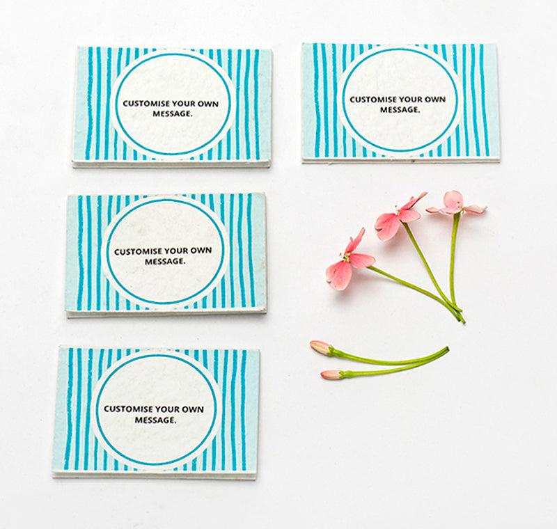 Blue Customised Seed Paper Cards with Envelopes (Set of 50)