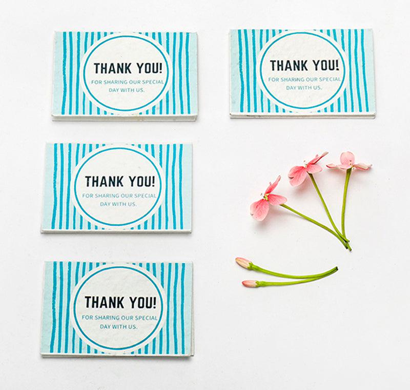 Blue Thank You Seed Paper Cards with Envelopes (Set of 25)