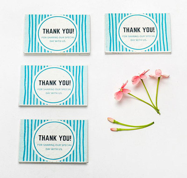 Blue Thank You Seed Paper Cards with Envelopes (Set of 25)
