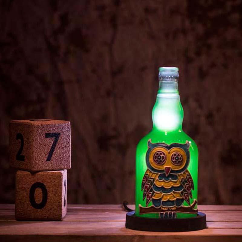 Colorful Owl Handmade Inlit (Green)