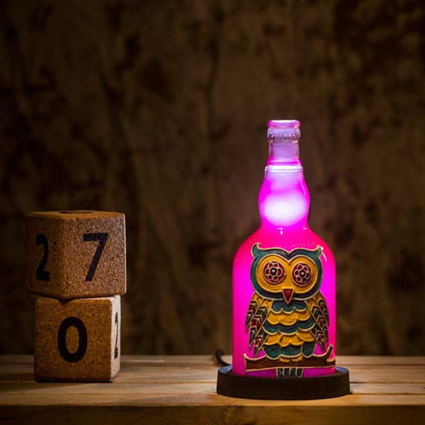 Colorful Owl Handmade Inlit (Pink)