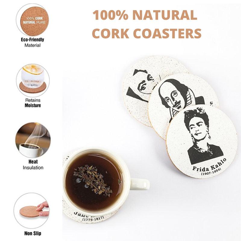 Faces of Fire Cork Coasters Set