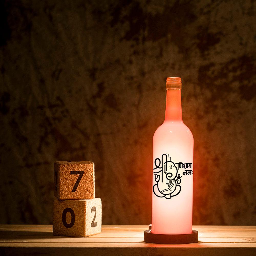 Ganesh Mantra Inlit Lamp (Orange)