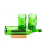 Green Wine Bottle Platter With Glasses