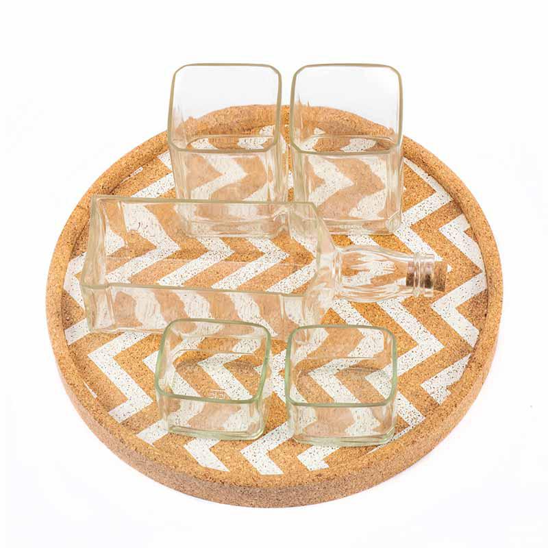 Jack Daniel Bottle Serving Set with Cork Tray