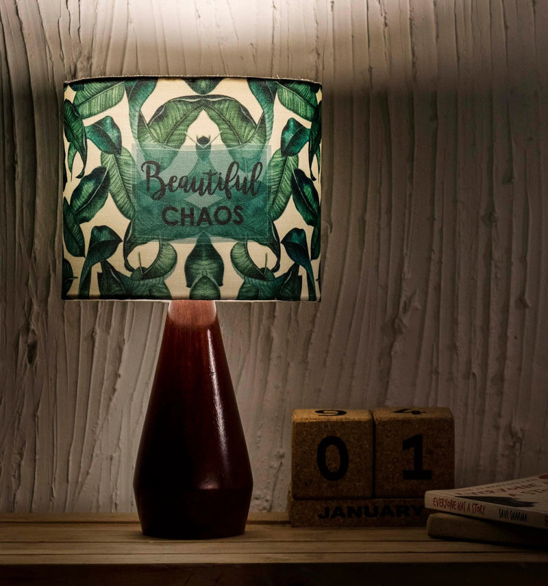 Kavi Beautiful Chaos Wooden Shade Lamp (Oval)