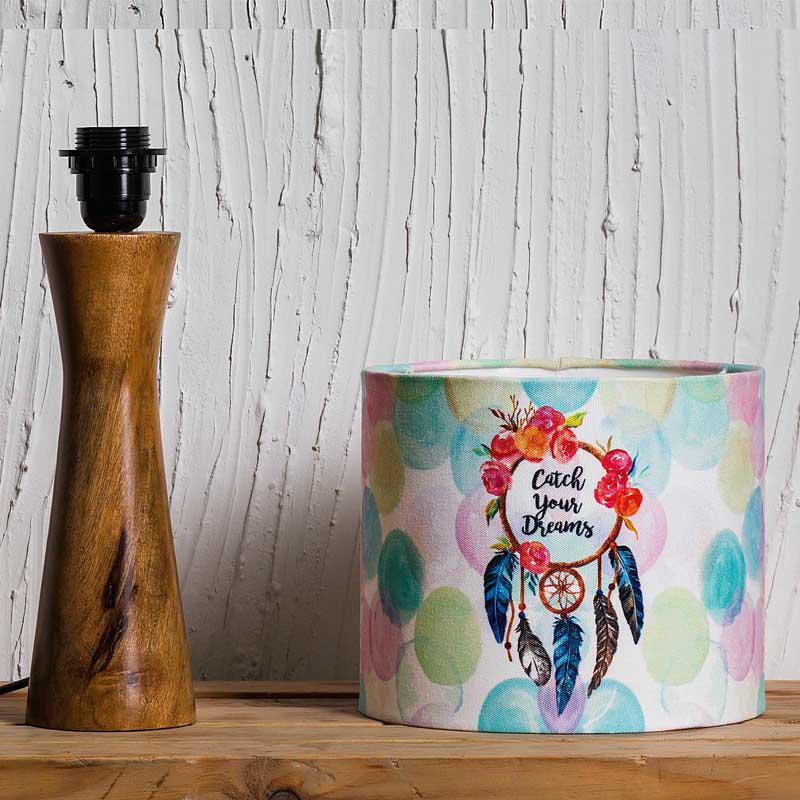 Kavi Dream Catcher Wooden Shade Lamp (Round)