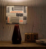 Kavi Geometric Pattern Wooden Shade Lamp (Oval)