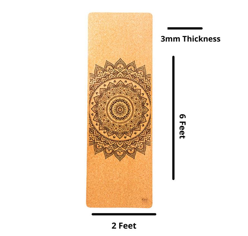 Kavi Personalised 3MM Mandala Cork Yoga Mat