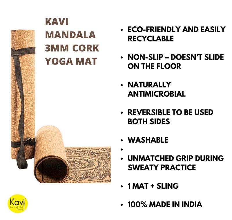 Kavi Personalised 3MM Mandala Cork Yoga Mat