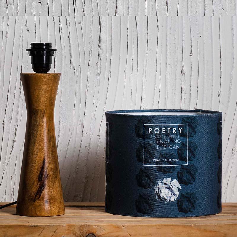 Kavi Poetry Wooden Shade Lamp (Round)