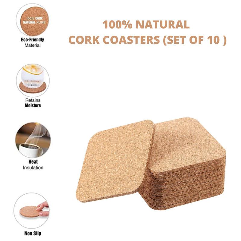 Kavi Square Cork Coasters (Set of 10)