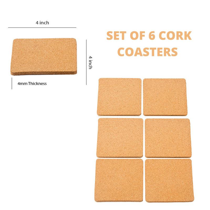 Kavi Square Cork Coasters (Set of 6)