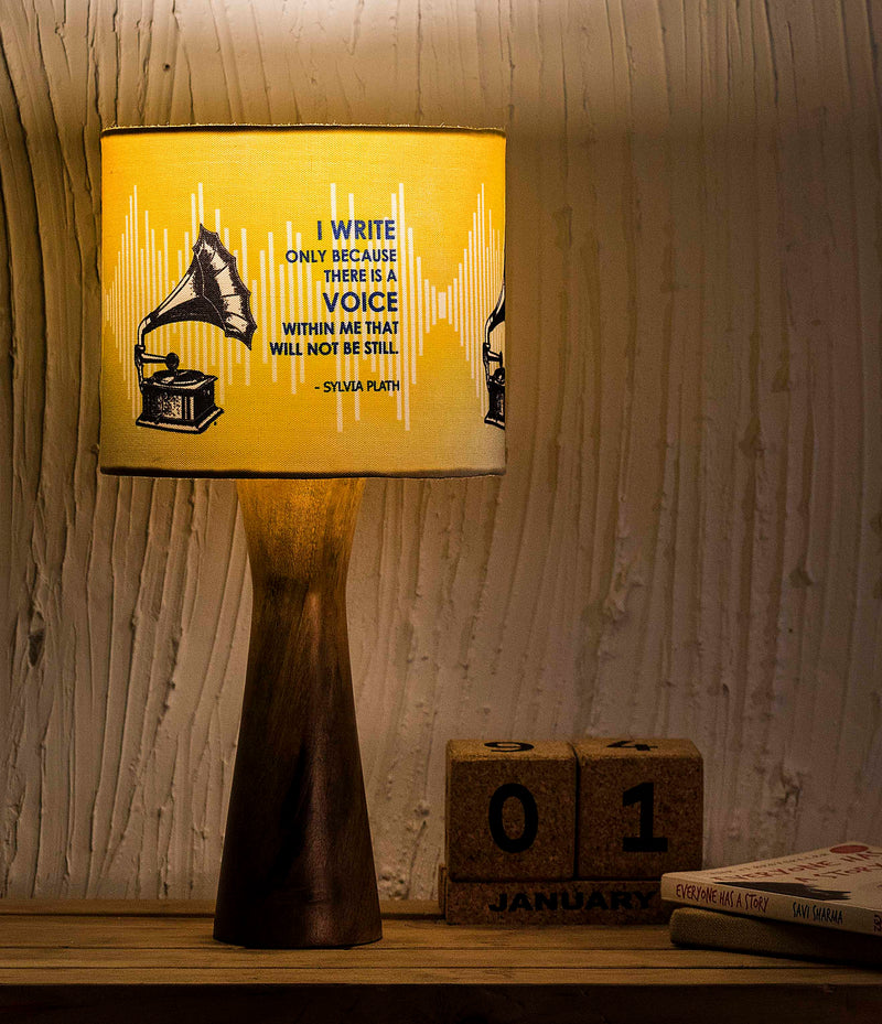 Kavi Sylvia Plath Wooden Shade Lamp (Round)