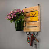 Multipurpose Wooden Board with Vat69 Planter (Yellow)
