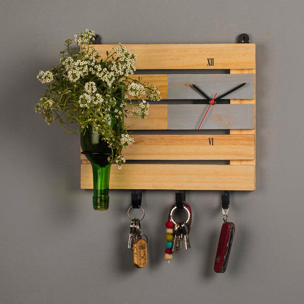 Multipurpose Wooden Board with Wine Planter (Grey)